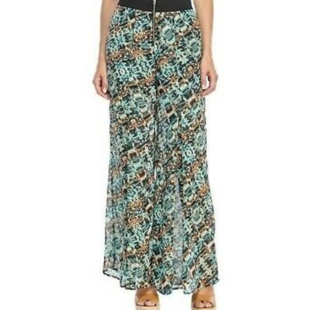 Carmen Marc Valvo Wide Leg Trouser Pamts Multicolor